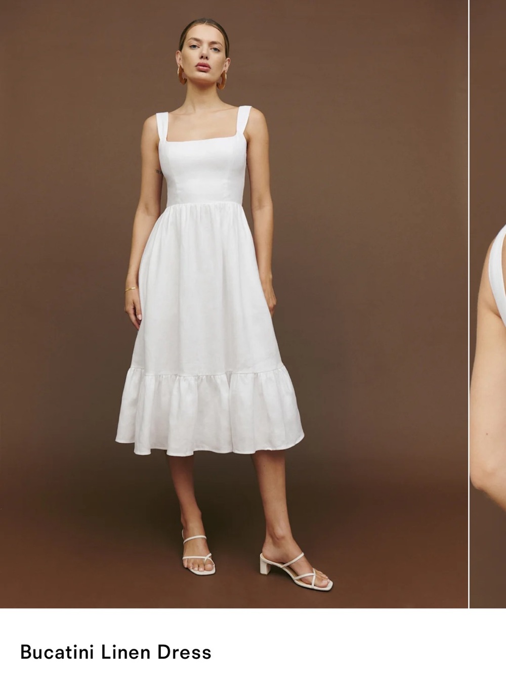 Reformation Bucatini Linen Dress White - Size 6